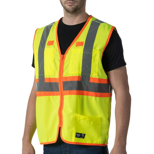 DRONE CREW Lime Green Hi-Vis High-Vis Visibility Safety Vest/Waistcoat 
